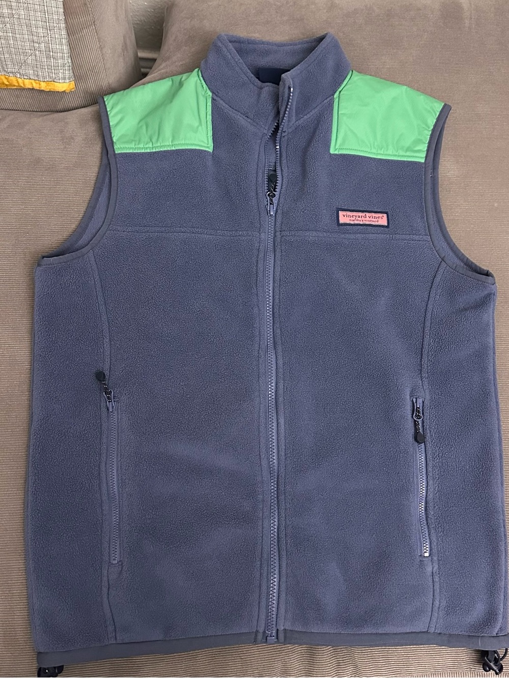 Vinyard Vines Martha’s Vineyard Full Zip Fleece VEST Zipper Pockets Size Small